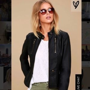 NWOT Lulus Moto Vegan Leather Jacket